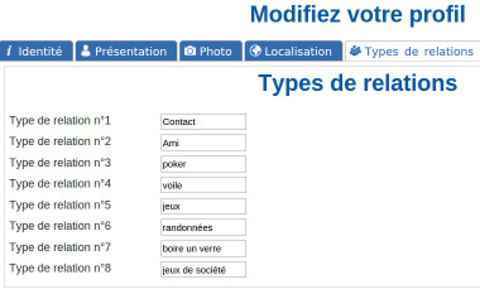Nouveauté : Liste de vos relations