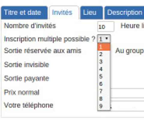 Nouveautés : inscriptions multiples et invitations