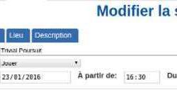 Modification : lancement de sorties