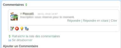 Commentaires sur VOS sorties