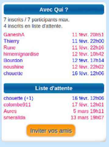 Prise en compte de la liste d'attente