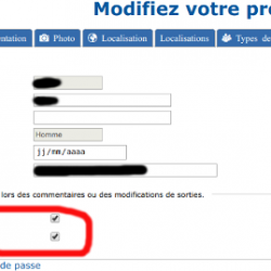 modification de profil