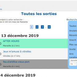 affichage de la liste des sorties